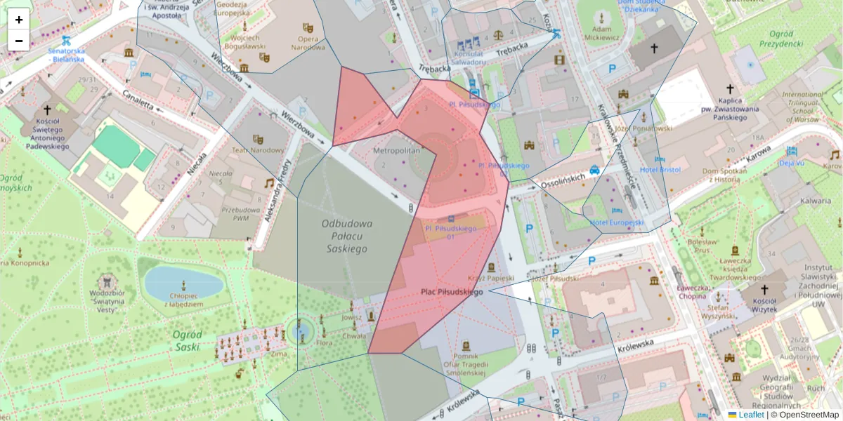 Szczegółowa mapa kodu pocztowego 00-078 z granicami, sąsiednimi kodami pocztowymi i urzędami pocztowymi