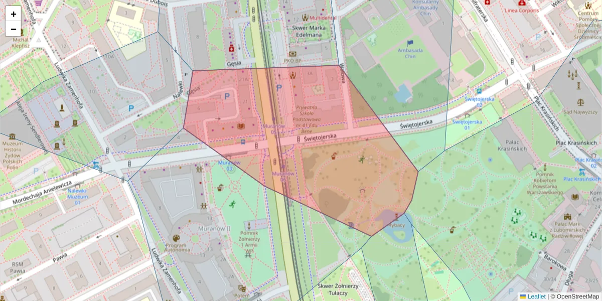 Szczegółowa mapa kodu pocztowego 00-157 z granicami, sąsiednimi kodami pocztowymi i urzędami pocztowymi