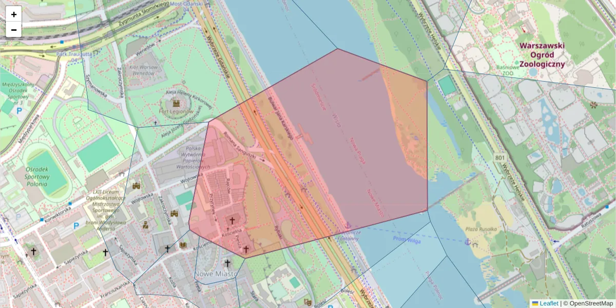 Szczegółowa mapa kodu pocztowego 00-219 z granicami, sąsiednimi kodami pocztowymi i urzędami pocztowymi