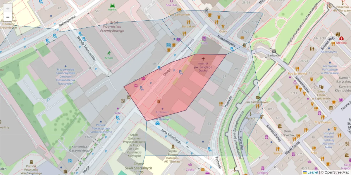 Szczegółowa mapa kodu pocztowego 00-263 z granicami, sąsiednimi kodami pocztowymi i urzędami pocztowymi