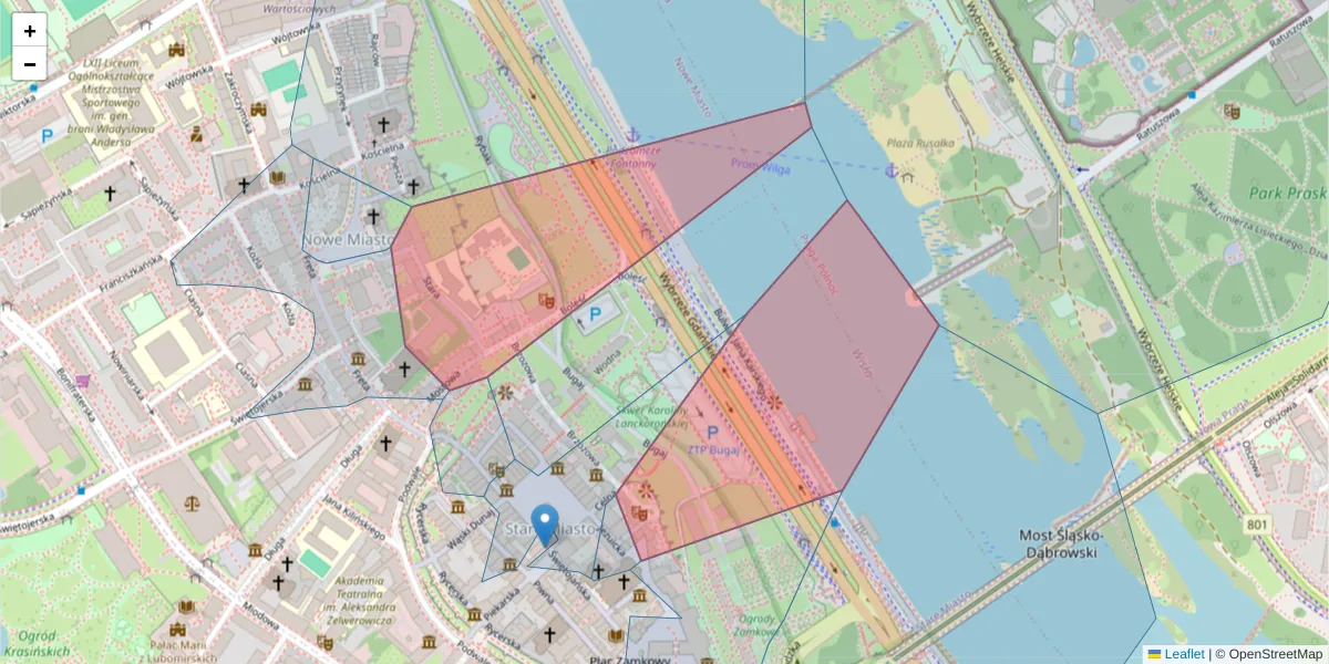 Szczegółowa mapa kodu pocztowego 00-278 z granicami, sąsiednimi kodami pocztowymi i urzędami pocztowymi