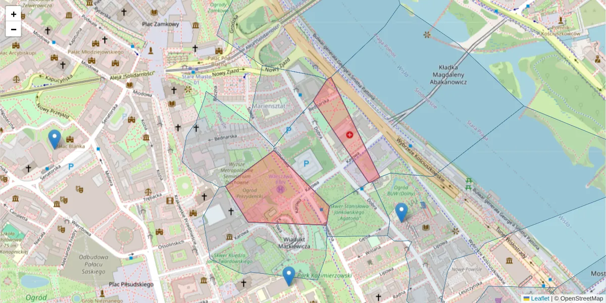 Szczegółowa mapa kodu pocztowego 00-315 z granicami, sąsiednimi kodami pocztowymi i urzędami pocztowymi