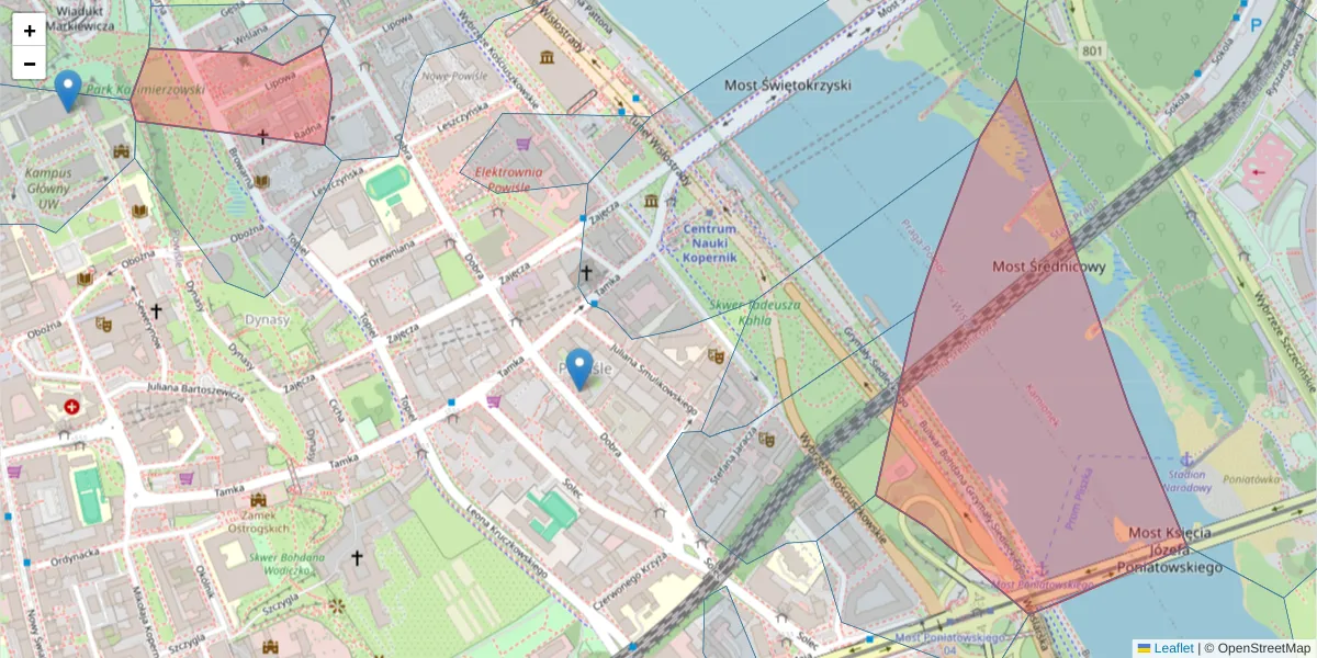 Szczegółowa mapa kodu pocztowego 00-316 z granicami, sąsiednimi kodami pocztowymi i urzędami pocztowymi