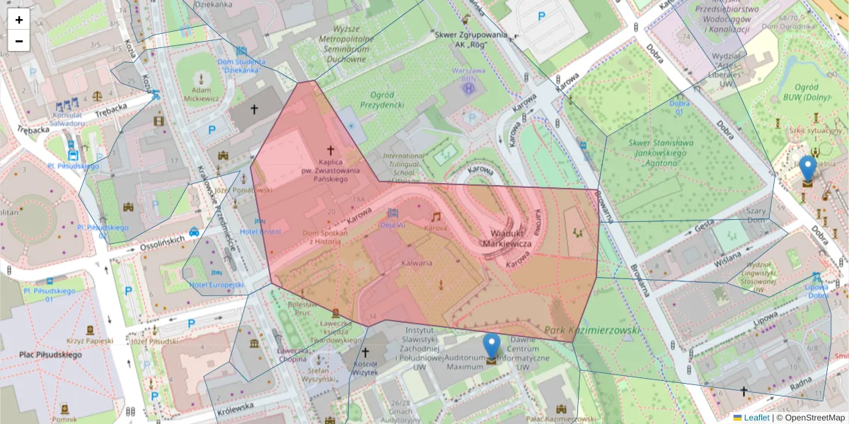 Szczegółowa mapa kodu pocztowego 00-324 z granicami, sąsiednimi kodami pocztowymi i urzędami pocztowymi