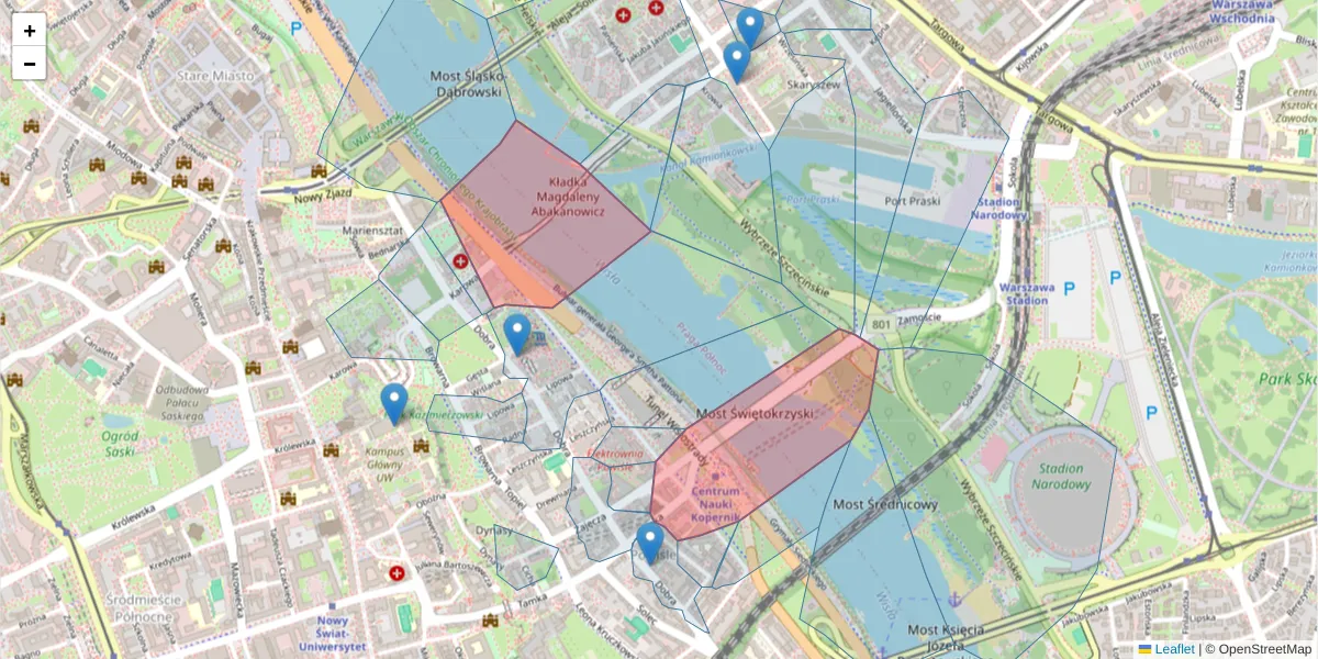 Szczegółowa mapa kodu pocztowego 00-347 z granicami, sąsiednimi kodami pocztowymi i urzędami pocztowymi
