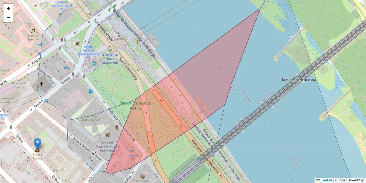 Szczegółowa mapa kodu pocztowego 00-379 z granicami, sąsiednimi kodami pocztowymi i urzędami pocztowymi