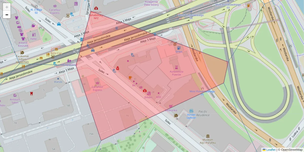 Szczegółowa mapa kodu pocztowego 00-403 z granicami, sąsiednimi kodami pocztowymi i urzędami pocztowymi