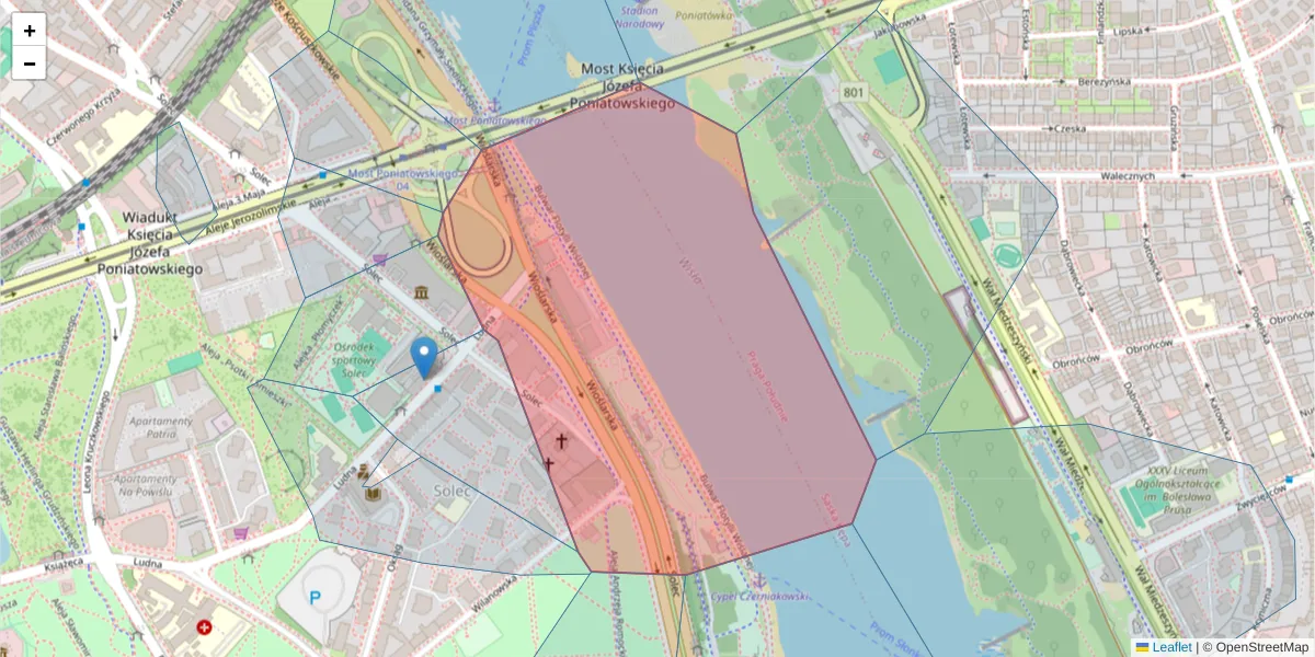 Szczegółowa mapa kodu pocztowego 00-411 z granicami, sąsiednimi kodami pocztowymi i urzędami pocztowymi