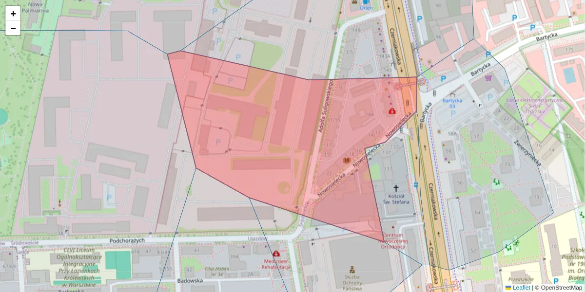 Szczegółowa mapa kodu pocztowego 00-466 z granicami, sąsiednimi kodami pocztowymi i urzędami pocztowymi