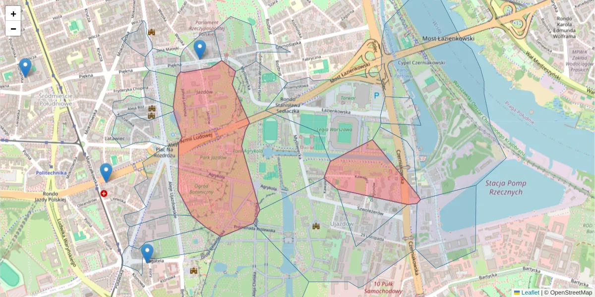 Szczegółowa mapa kodu pocztowego 00-467 z granicami, sąsiednimi kodami pocztowymi i urzędami pocztowymi
