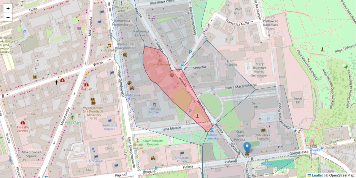 Szczegółowa mapa kodu pocztowego 00-480 z granicami, sąsiednimi kodami pocztowymi i urzędami pocztowymi