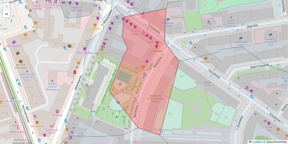 Szczegółowa mapa kodu pocztowego 00-562 z granicami, sąsiednimi kodami pocztowymi i urzędami pocztowymi