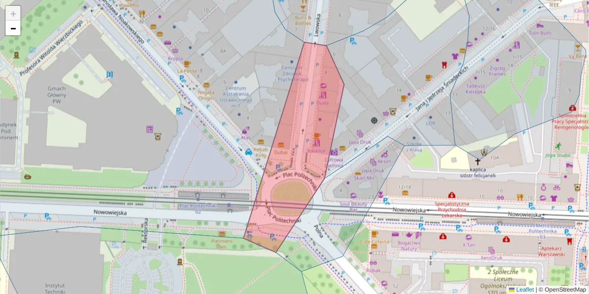 Szczegółowa mapa kodu pocztowego 00-658 z granicami, sąsiednimi kodami pocztowymi i urzędami pocztowymi