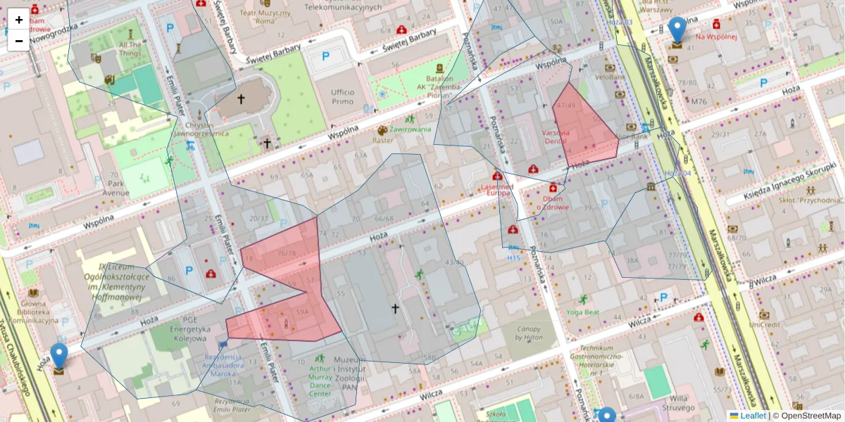 Szczegółowa mapa kodu pocztowego 00-682 z granicami, sąsiednimi kodami pocztowymi i urzędami pocztowymi