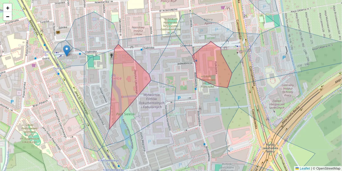 Szczegółowa mapa kodu pocztowego 00-727 z granicami, sąsiednimi kodami pocztowymi i urzędami pocztowymi