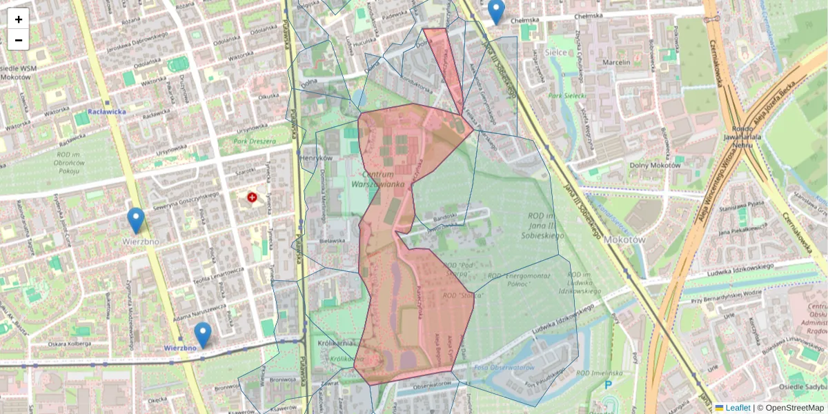Szczegółowa mapa kodu pocztowego 00-765 z granicami, sąsiednimi kodami pocztowymi i urzędami pocztowymi