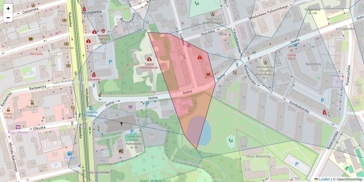 Szczegółowa mapa kodu pocztowego 00-780 z granicami, sąsiednimi kodami pocztowymi i urzędami pocztowymi