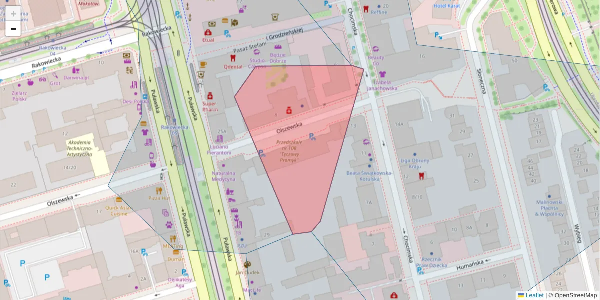 Szczegółowa mapa kodu pocztowego 00-792 z granicami, sąsiednimi kodami pocztowymi i urzędami pocztowymi