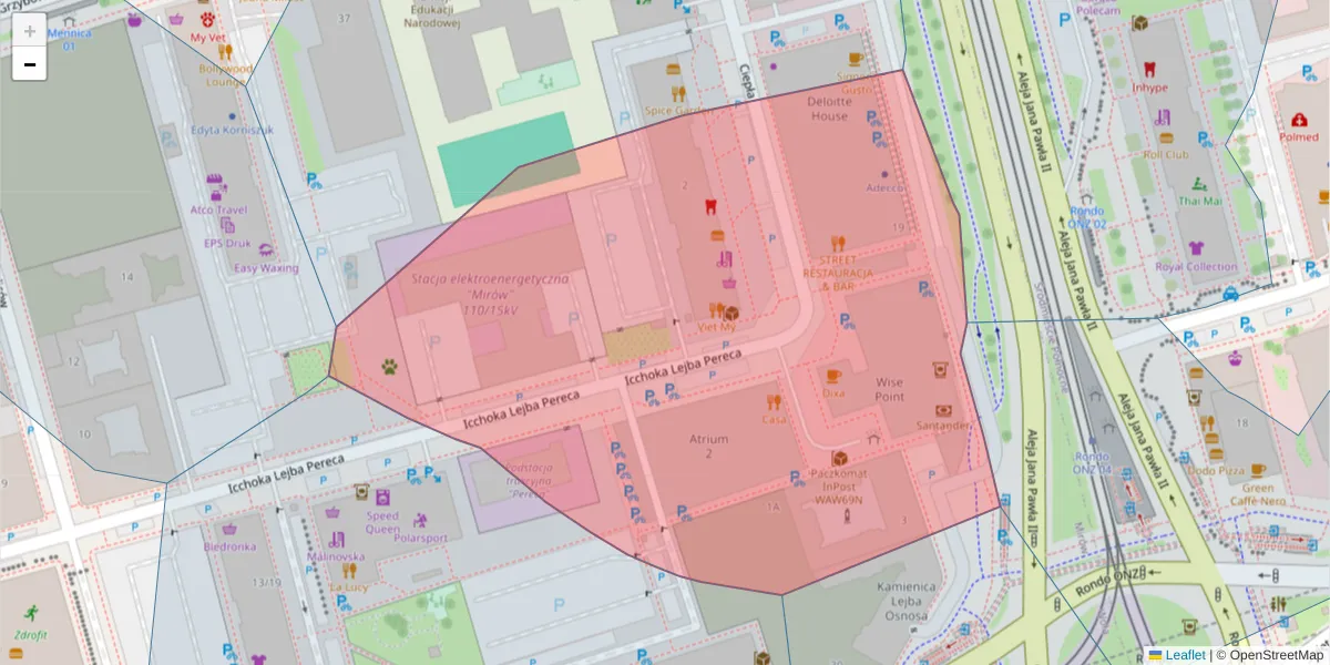 Szczegółowa mapa kodu pocztowego 00-849 z granicami, sąsiednimi kodami pocztowymi i urzędami pocztowymi