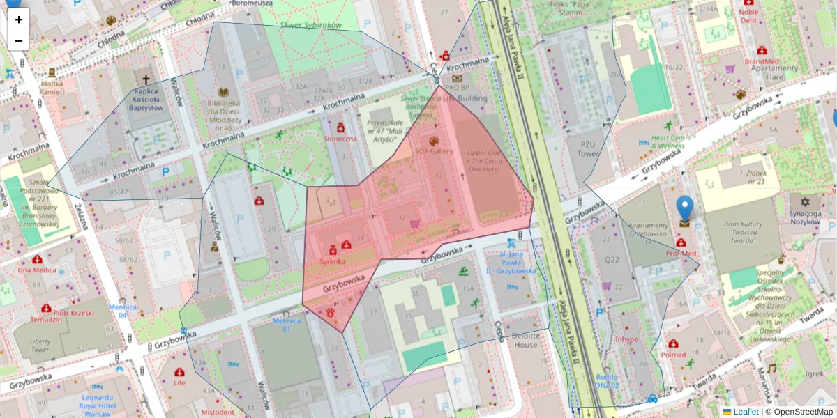 Szczegółowa mapa kodu pocztowego 00-863 z granicami, sąsiednimi kodami pocztowymi i urzędami pocztowymi
