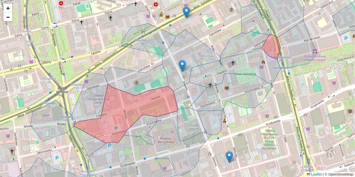 Szczegółowa mapa kodu pocztowego 00-867 z granicami, sąsiednimi kodami pocztowymi i urzędami pocztowymi