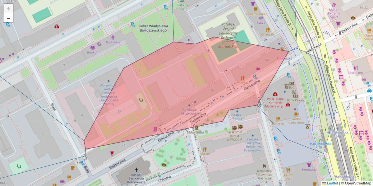 Szczegółowa mapa kodu pocztowego 00-892 z granicami, sąsiednimi kodami pocztowymi i urzędami pocztowymi