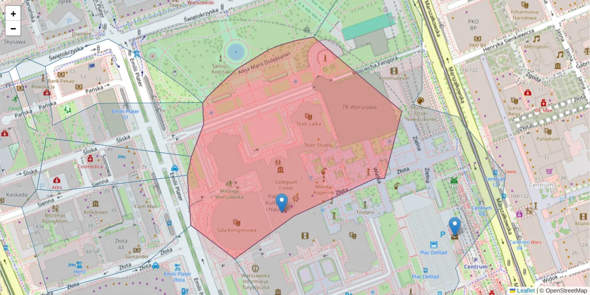Szczegółowa mapa kodu pocztowego 00-901 z granicami, sąsiednimi kodami pocztowymi i urzędami pocztowymi