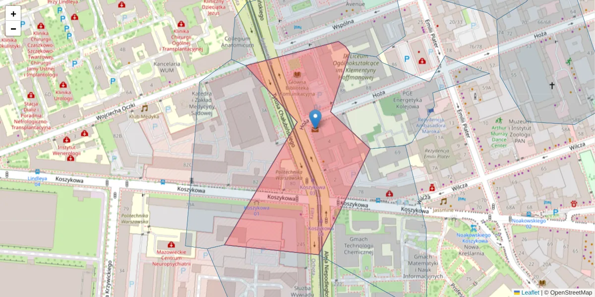 Szczegółowa mapa kodu pocztowego 00-928 z granicami, sąsiednimi kodami pocztowymi i urzędami pocztowymi