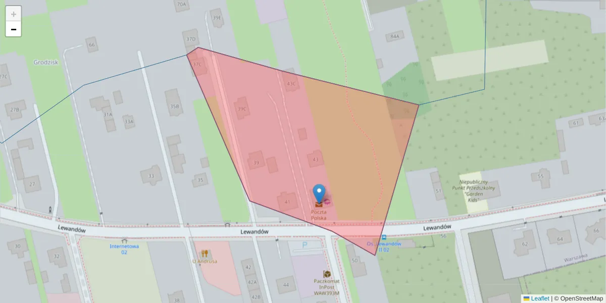 Szczegółowa mapa kodu pocztowego 00-999 z granicami, sąsiednimi kodami pocztowymi i urzędami pocztowymi