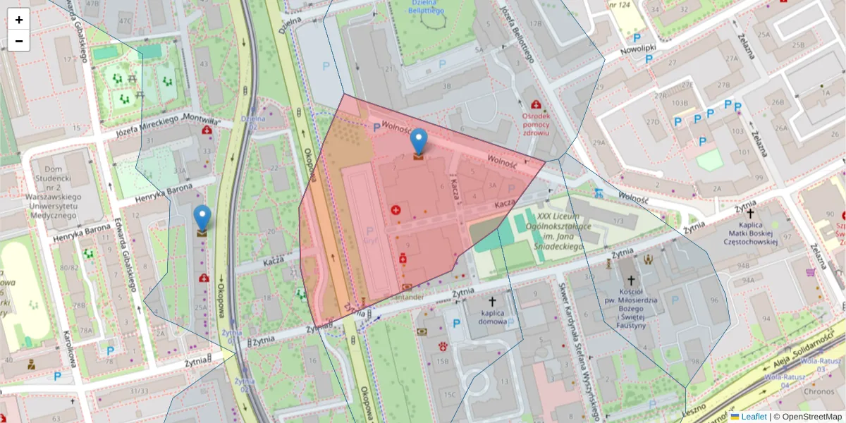 Szczegółowa mapa kodu pocztowego 01-013 z granicami, sąsiednimi kodami pocztowymi i urzędami pocztowymi