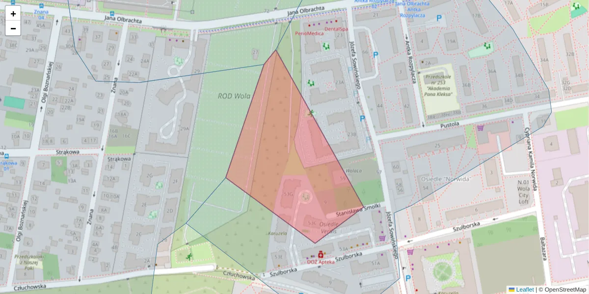 Szczegółowa mapa kodu pocztowego 01-101 z granicami, sąsiednimi kodami pocztowymi i urzędami pocztowymi