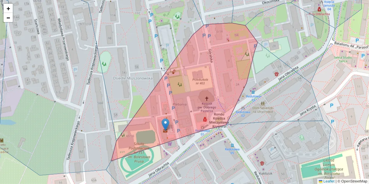 Szczegółowa mapa kodu pocztowego 01-112 z granicami, sąsiednimi kodami pocztowymi i urzędami pocztowymi