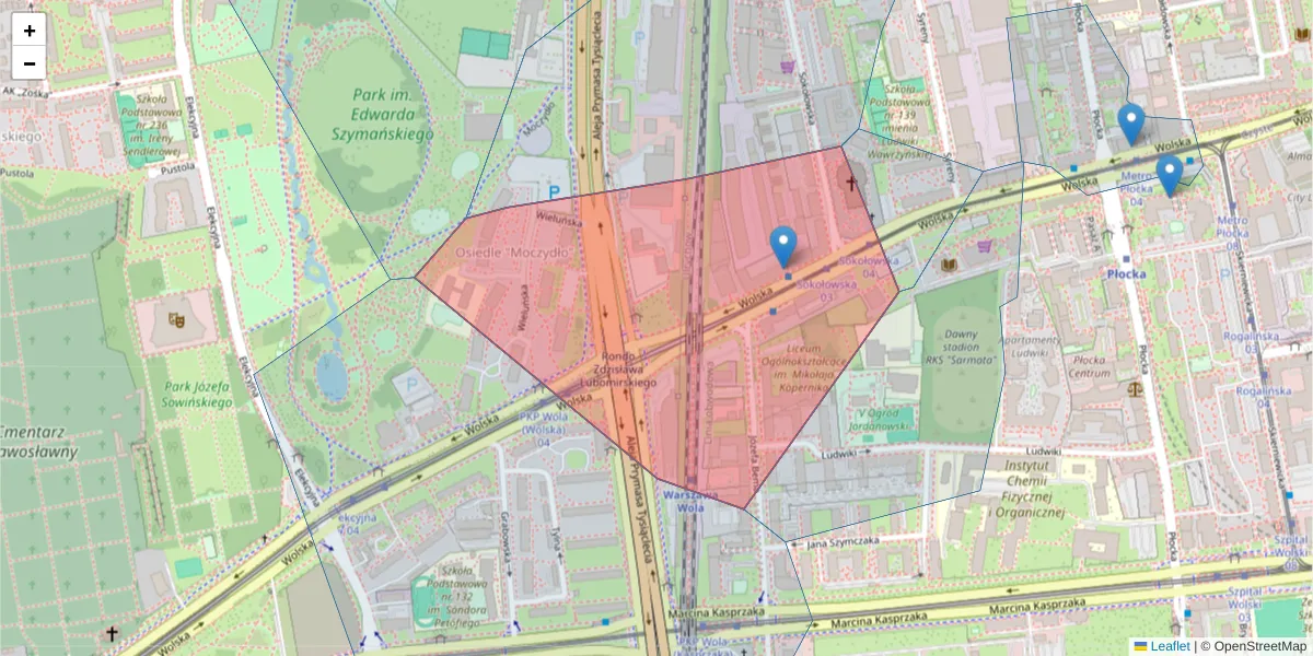 Szczegółowa mapa kodu pocztowego 01-141 z granicami, sąsiednimi kodami pocztowymi i urzędami pocztowymi