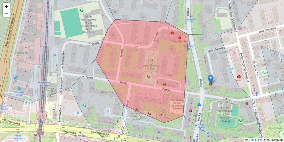 Szczegółowa mapa kodu pocztowego 01-149 z granicami, sąsiednimi kodami pocztowymi i urzędami pocztowymi