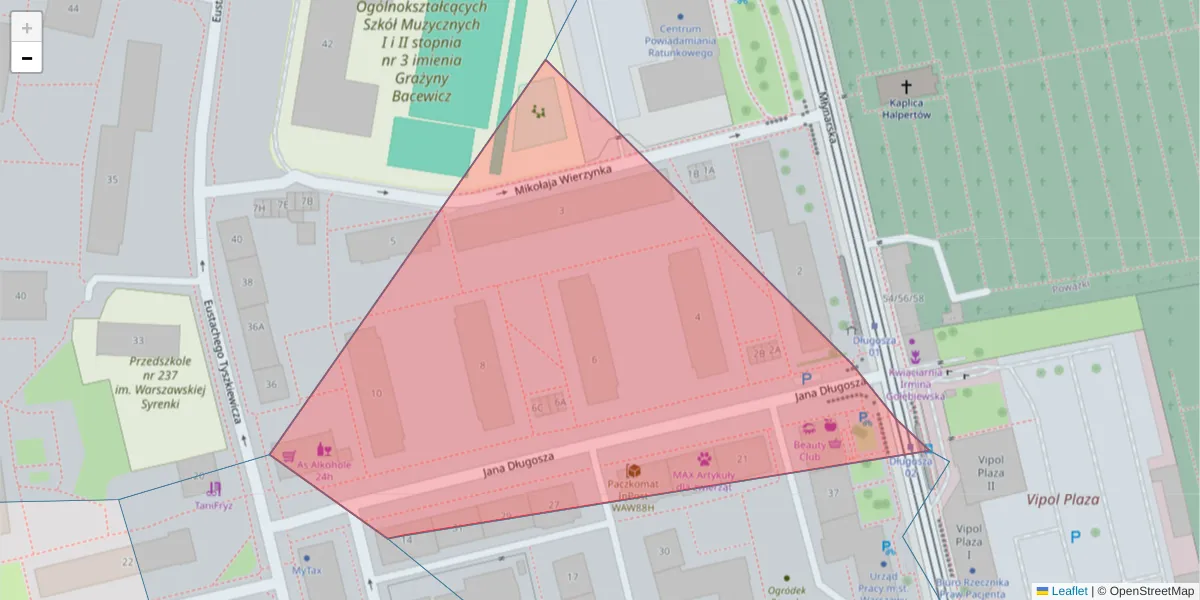 Szczegółowa mapa kodu pocztowego 01-177 z granicami, sąsiednimi kodami pocztowymi i urzędami pocztowymi