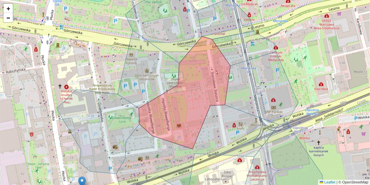 Szczegółowa mapa kodu pocztowego 01-188 z granicami, sąsiednimi kodami pocztowymi i urzędami pocztowymi
