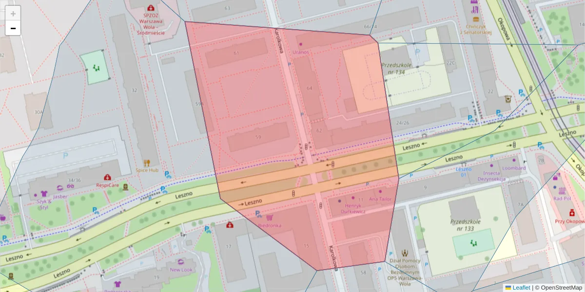 Szczegółowa mapa kodu pocztowego 01-193 z granicami, sąsiednimi kodami pocztowymi i urzędami pocztowymi