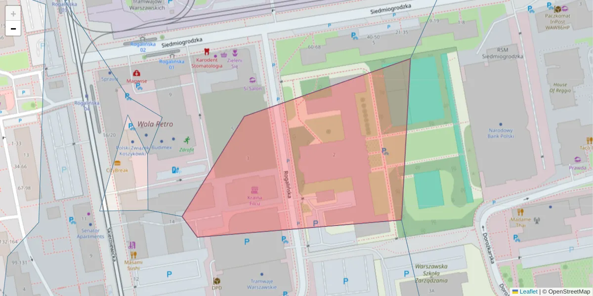 Szczegółowa mapa kodu pocztowego 01-206 z granicami, sąsiednimi kodami pocztowymi i urzędami pocztowymi