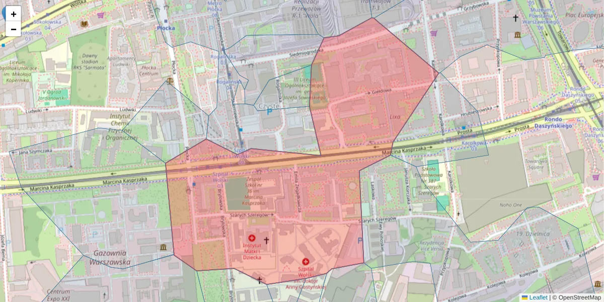 Szczegółowa mapa kodu pocztowego 01-211 z granicami, sąsiednimi kodami pocztowymi i urzędami pocztowymi