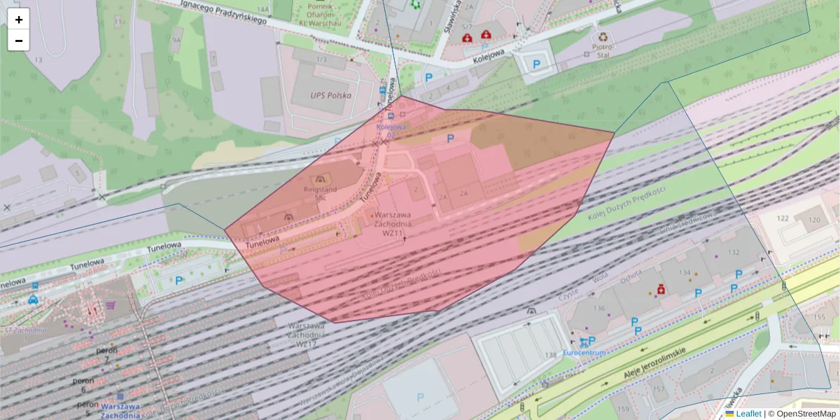 Szczegółowa mapa kodu pocztowego 01-221 z granicami, sąsiednimi kodami pocztowymi i urzędami pocztowymi