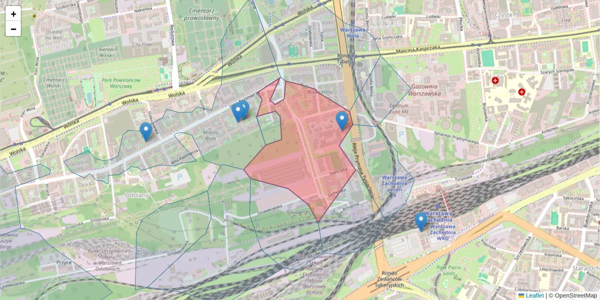 Szczegółowa mapa kodu pocztowego 01-237 z granicami, sąsiednimi kodami pocztowymi i urzędami pocztowymi
