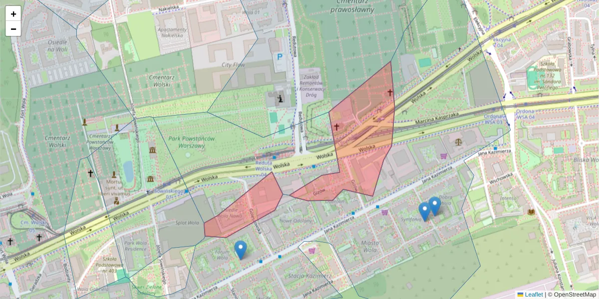 Szczegółowa mapa kodu pocztowego 01-249 z granicami, sąsiednimi kodami pocztowymi i urzędami pocztowymi