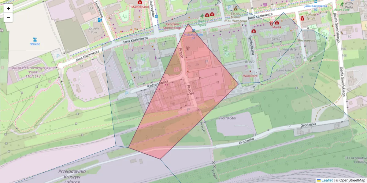 Szczegółowa mapa kodu pocztowego 01-252 z granicami, sąsiednimi kodami pocztowymi i urzędami pocztowymi