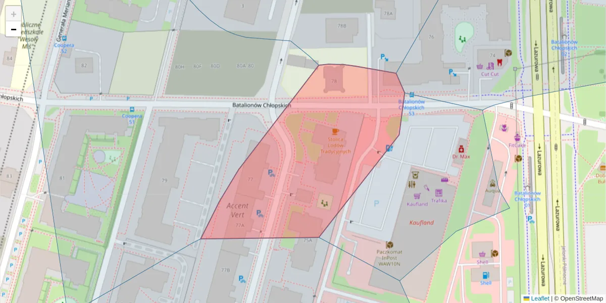Szczegółowa mapa kodu pocztowego 01-305 z granicami, sąsiednimi kodami pocztowymi i urzędami pocztowymi