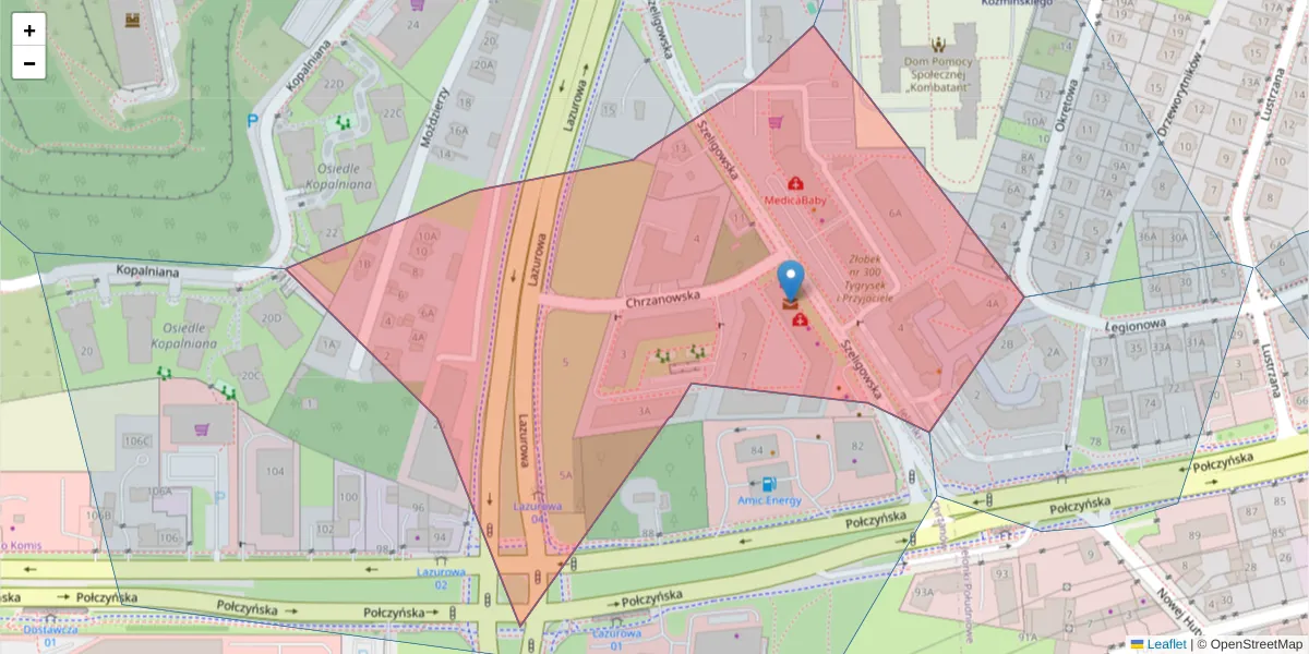 Szczegółowa mapa kodu pocztowego 01-319 z granicami, sąsiednimi kodami pocztowymi i urzędami pocztowymi