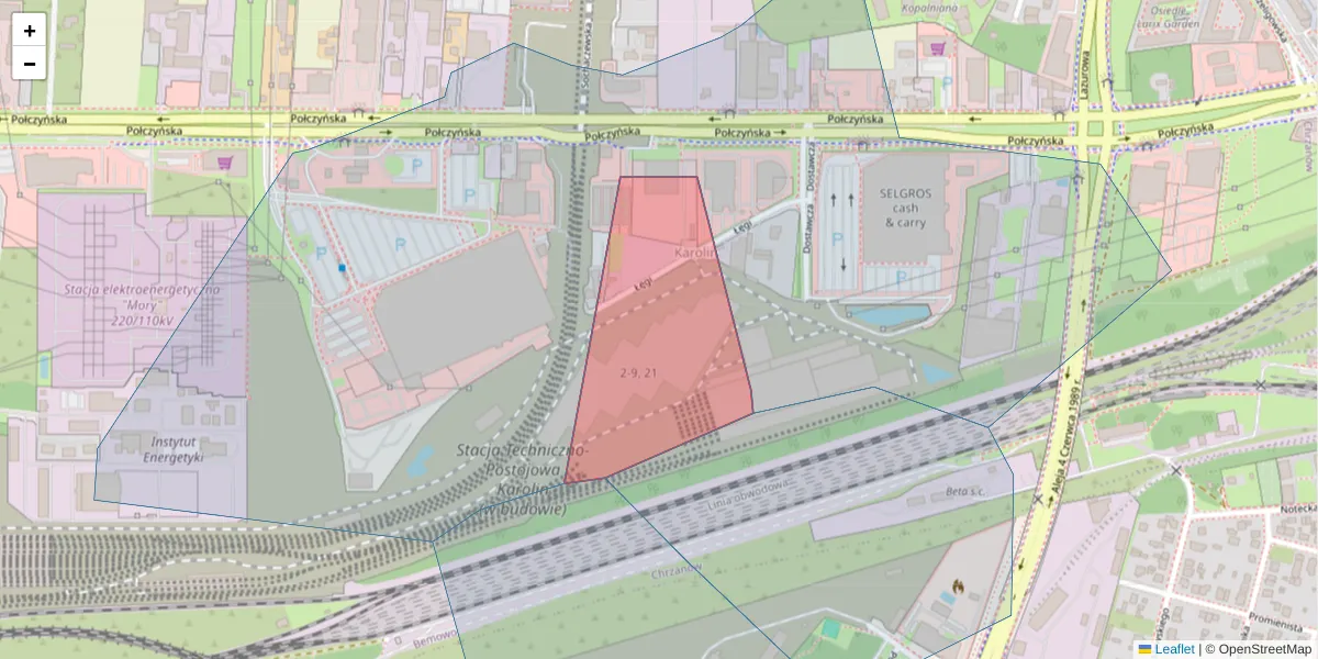 Szczegółowa mapa kodu pocztowego 01-329 z granicami, sąsiednimi kodami pocztowymi i urzędami pocztowymi