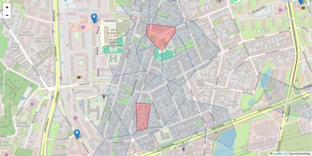 Szczegółowa mapa kodu pocztowego 01-342 z granicami, sąsiednimi kodami pocztowymi i urzędami pocztowymi