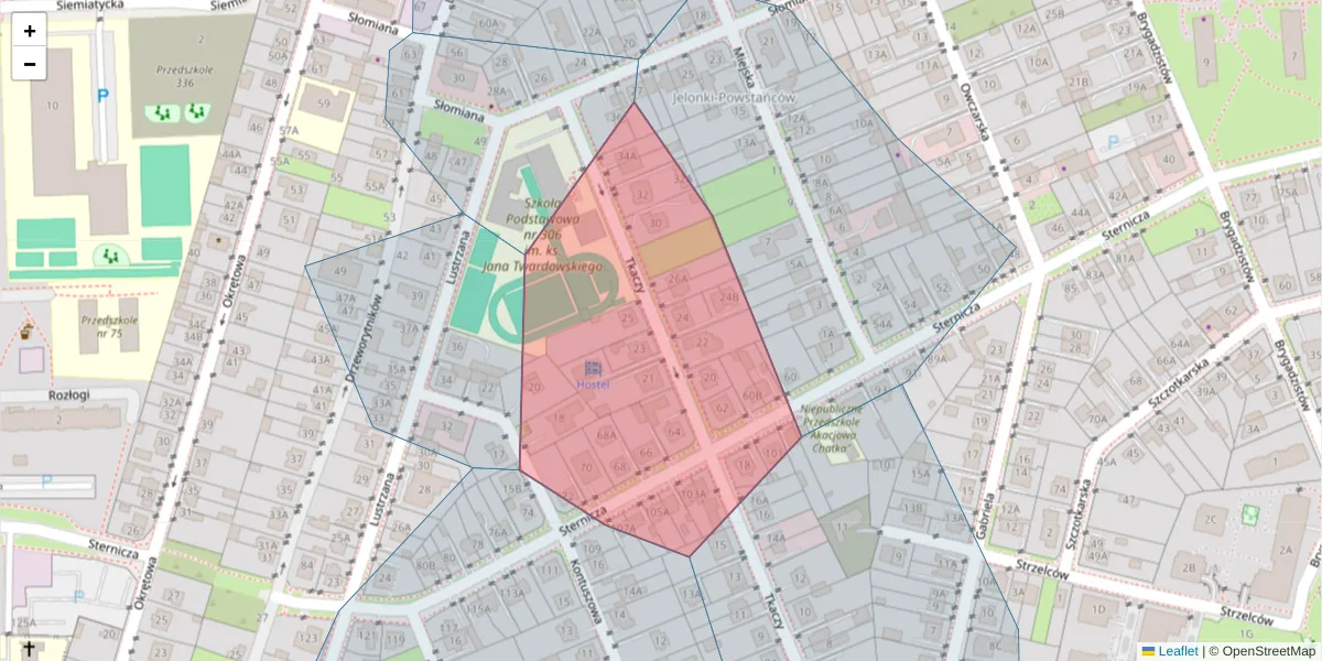 Szczegółowa mapa kodu pocztowego 01-346 z granicami, sąsiednimi kodami pocztowymi i urzędami pocztowymi