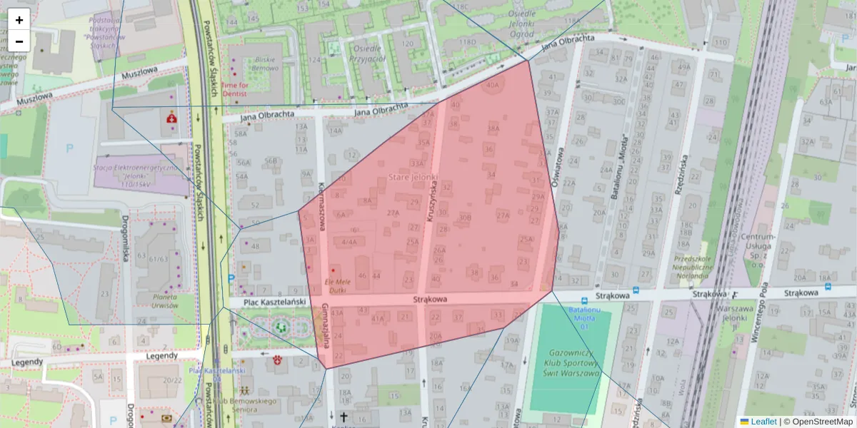Szczegółowa mapa kodu pocztowego 01-367 z granicami, sąsiednimi kodami pocztowymi i urzędami pocztowymi