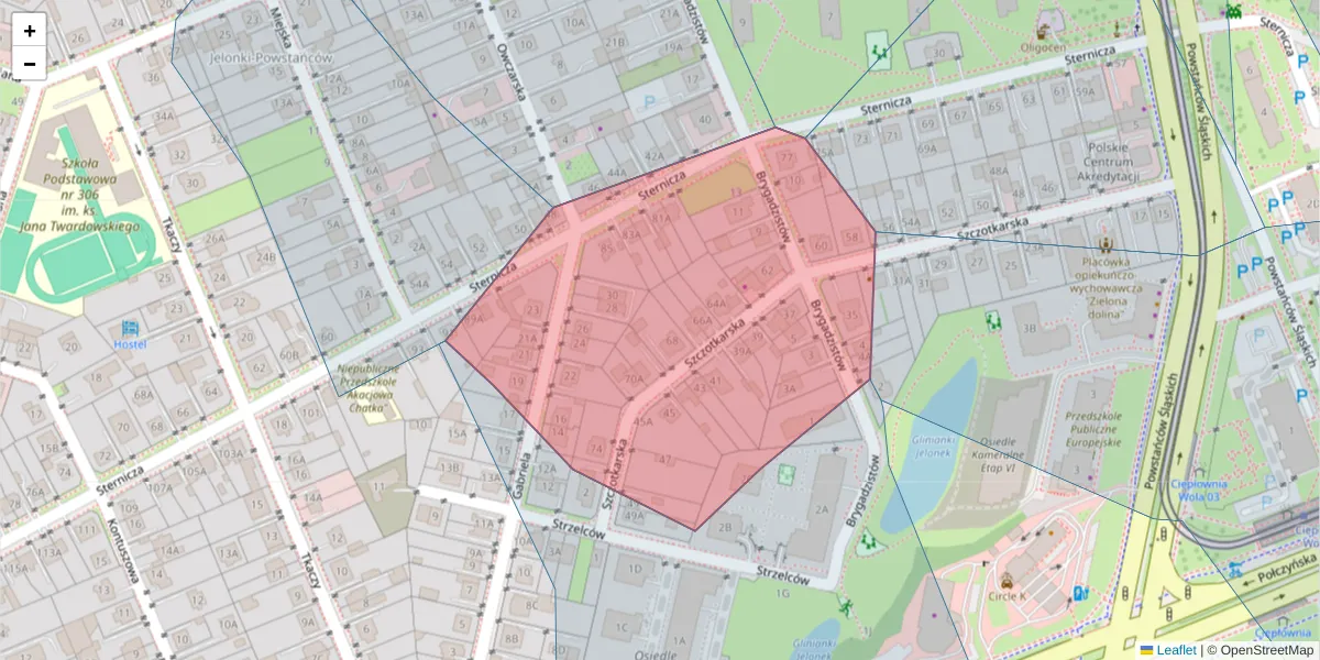 Szczegółowa mapa kodu pocztowego 01-382 z granicami, sąsiednimi kodami pocztowymi i urzędami pocztowymi